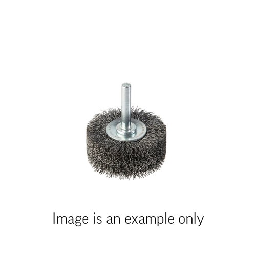 Spindle Mount Crimped Wire Wheel Brush | High Carbon Steel 0.3mm | 38 mm Dia x 8mm Wide Carded